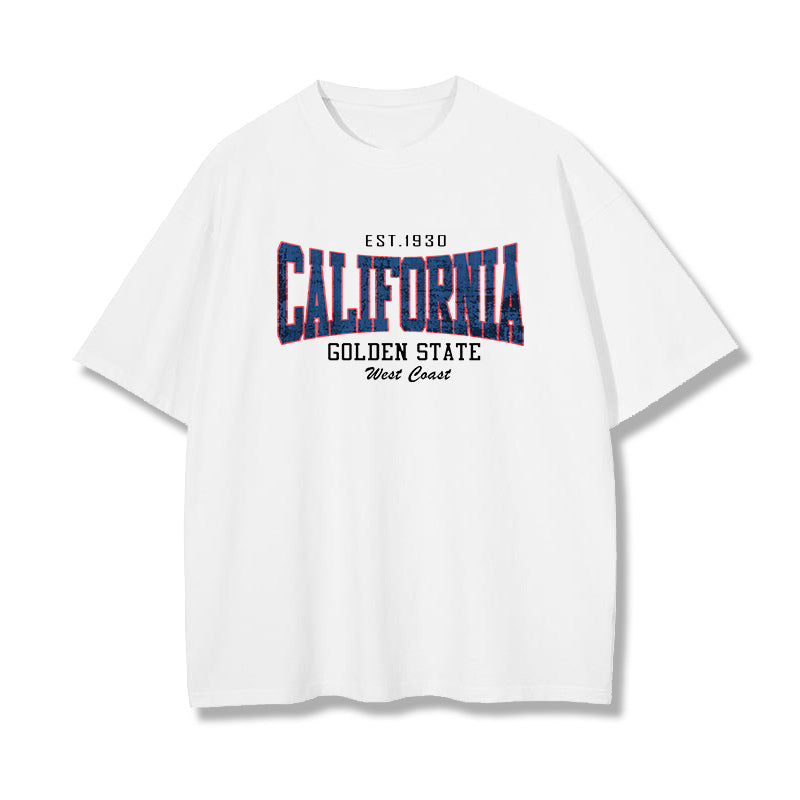 Californian Letter Print Men's T-Shirt Big & Tall