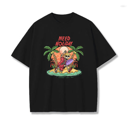 Skeleton Beach Holiday Men's Oversize Tee Big & Tall