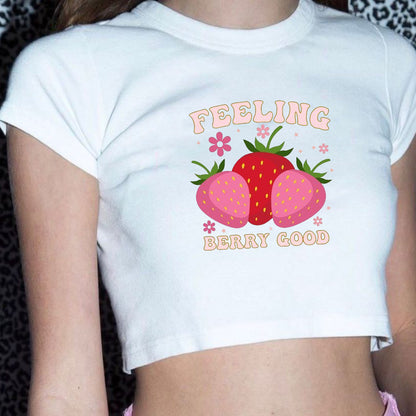 Sweet Strawberry Ladie's Crop Tee
