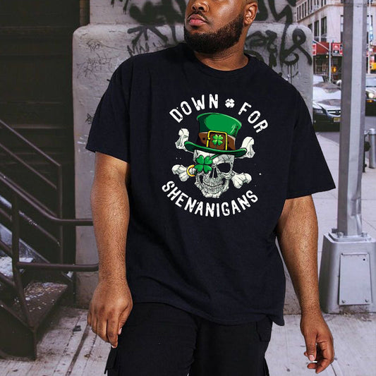 Playful Irish Shenanigan Skull St. Paddy's Shirt Big & Tall