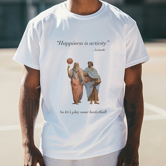 Funny Aristotelian Quote Retro Basketball Short Sleeve Big & Tall T-Shirt