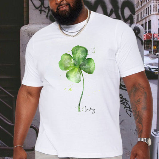 Watercolor Clover Men's Lucky Charm T-shirt Big & Tall