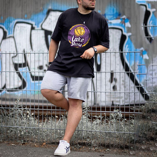 Lake Show Basketball Print  Men's T-Shirts Big & Tall