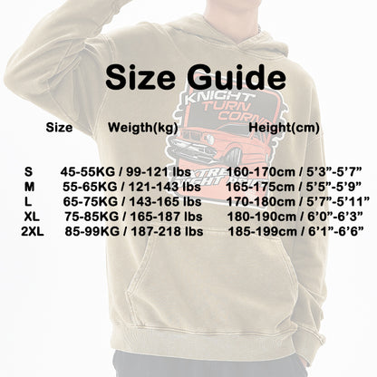 Heavyweight Stonewashed Distressed Hoodie with Car Print