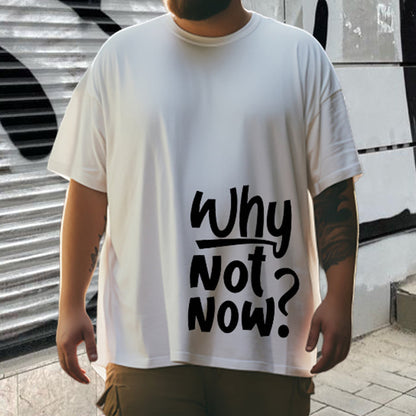 Men's Inspirational Letter Print Cotton T-shirt Big & Tall