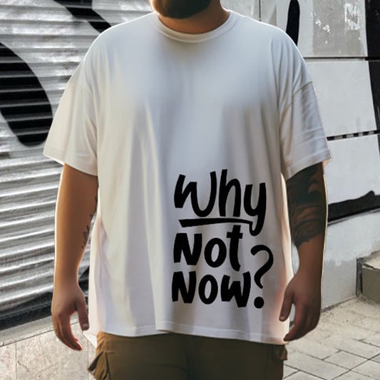 Men's Inspirational Letter Print Cotton T-shirt Big & Tall