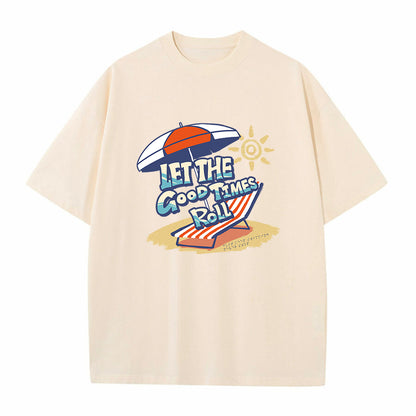 Men's Beach Chair and Sun Umbrella Print Cotton Tee