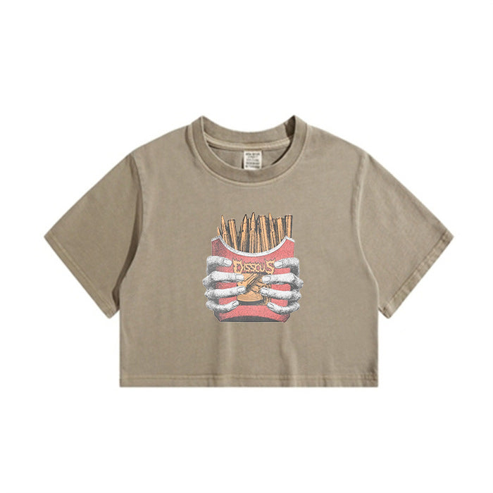 Creative Paintbrush Lady's Crop Tee