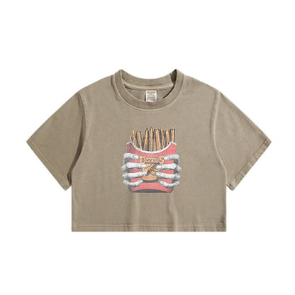 Creative Paintbrush Lady's Crop Tee