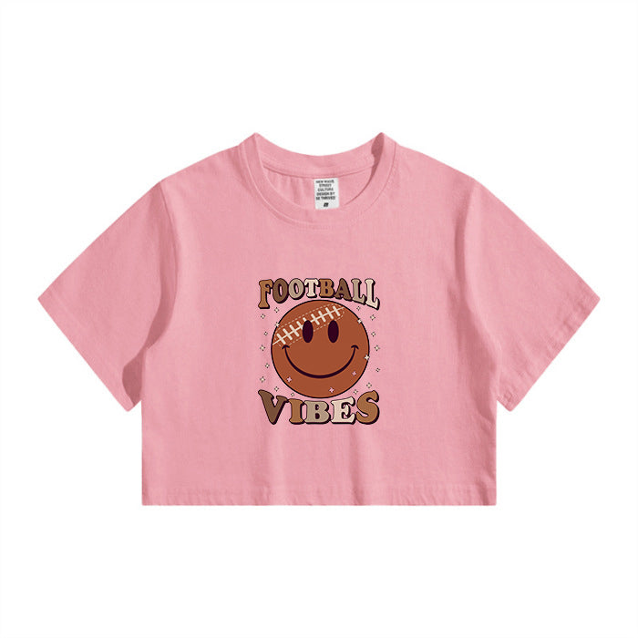 Football Vibes Ladies Crop Tee