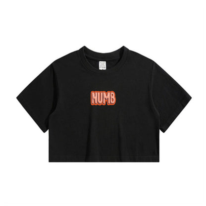NUMB Letter Print Lady's Crop Tee