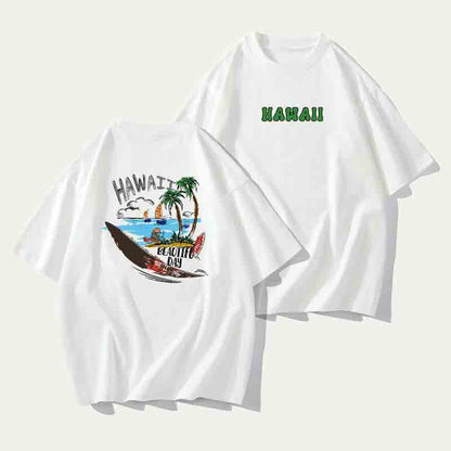 Hawaiian Vacation Scene Tropical Paradise Day Tee Big & Tall