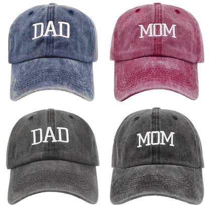DAD/MOM Embroidered Washed Cap Hat