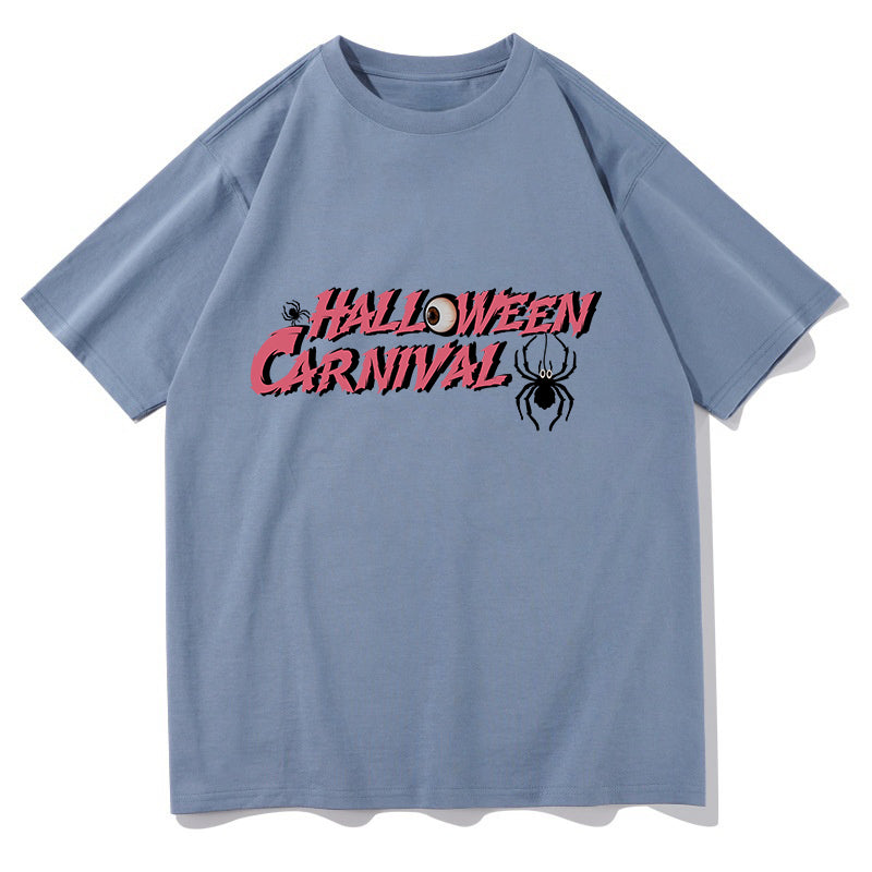 Halloween Spider Print Women's Cotton T-shirt