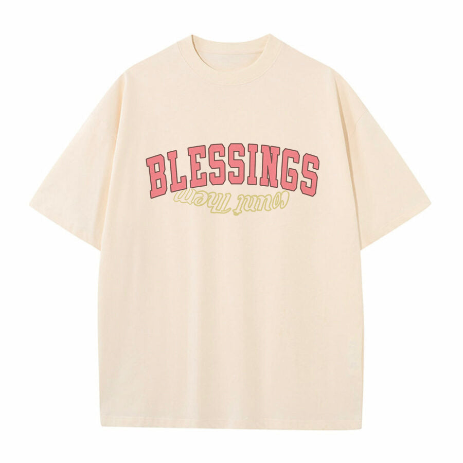 Blessings Letter Print Men's Oversized T-shirt