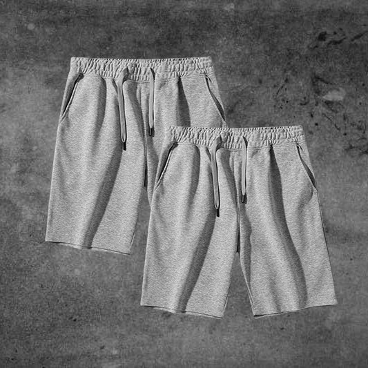 2pc Men's Streetstyle Adjustable Waistband Basic Shorts