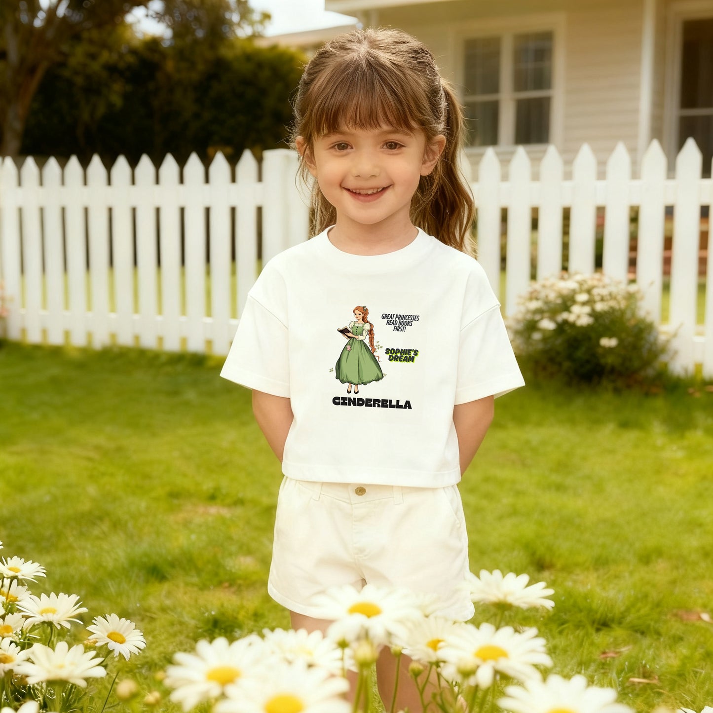 Cinderella Princess Sophie Book Lover Design with QR Code Story Tee