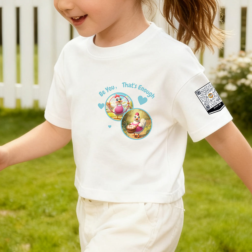 The Hen Print Kids' Storytime T-Shirt with QR Code