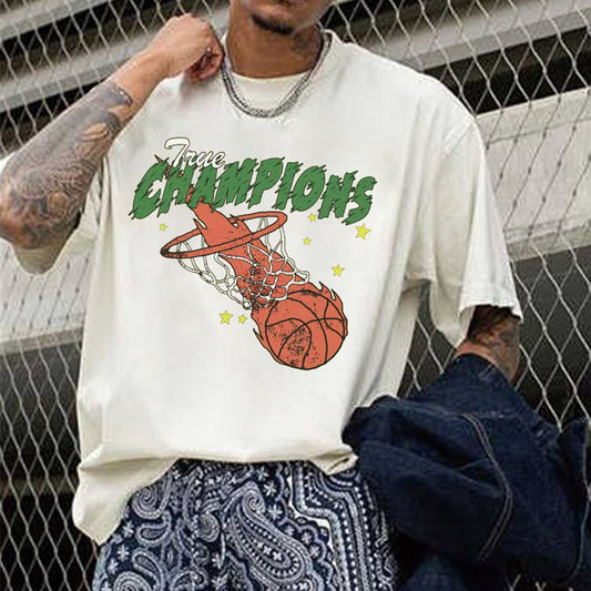 Basketball Champions Print Men's Short Sleeve T-Shirt