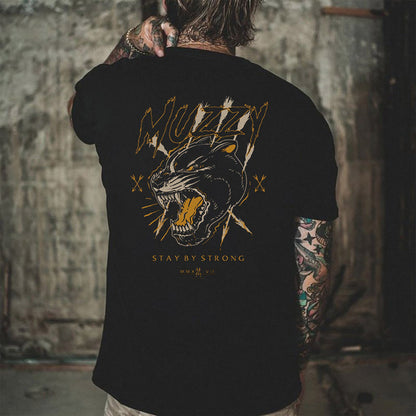 Animal Graphic Print Men's Short Sleeve T-Shirt