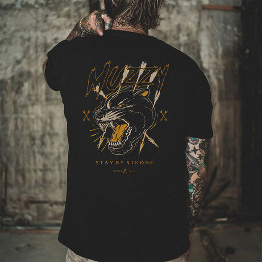 Animal Graphic Print Men's Short Sleeve T-Shirt