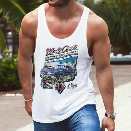 California Auto Graphic Print Men's Tank Top-A