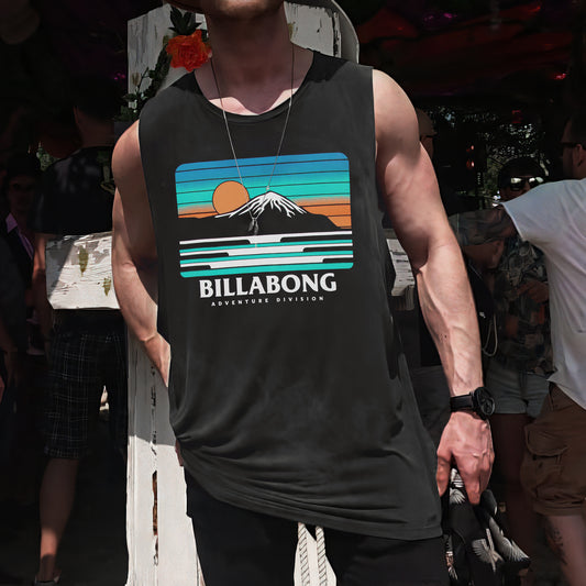 Sun Raise Graphic Print Loose Casual Men's Tank Top