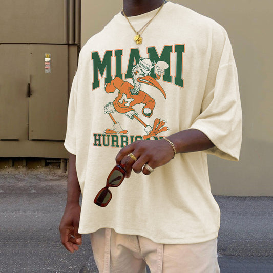 Miami Football Print Short Sleeve T-Shirt