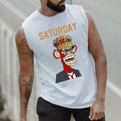 Saturday NFT Graphic Print Men's Tank Top