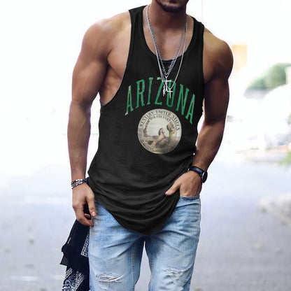 ARIZONA Letter Graphic Print Sports Crew Neck Casual Tank Top