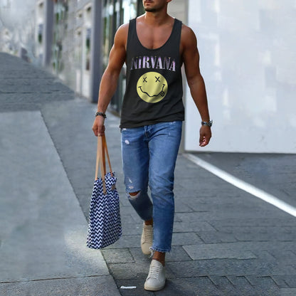 Alphabet Graphic Print Crew Neck Casual Basic Tank Top-A