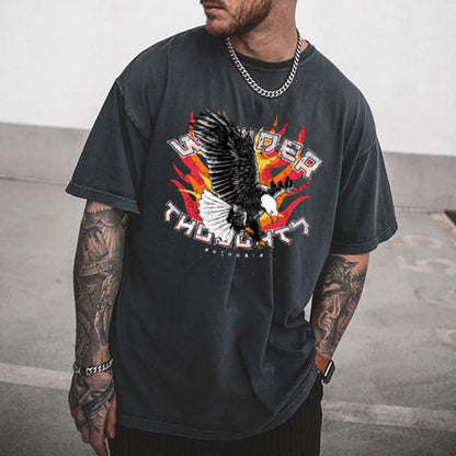 Eagle Statement Graphic Print Casual Men's T-Shirt