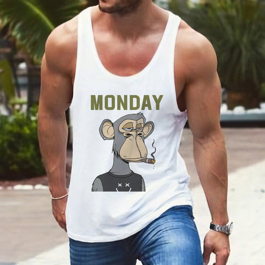 Monday NFT Graphic Print Men's Tank Top