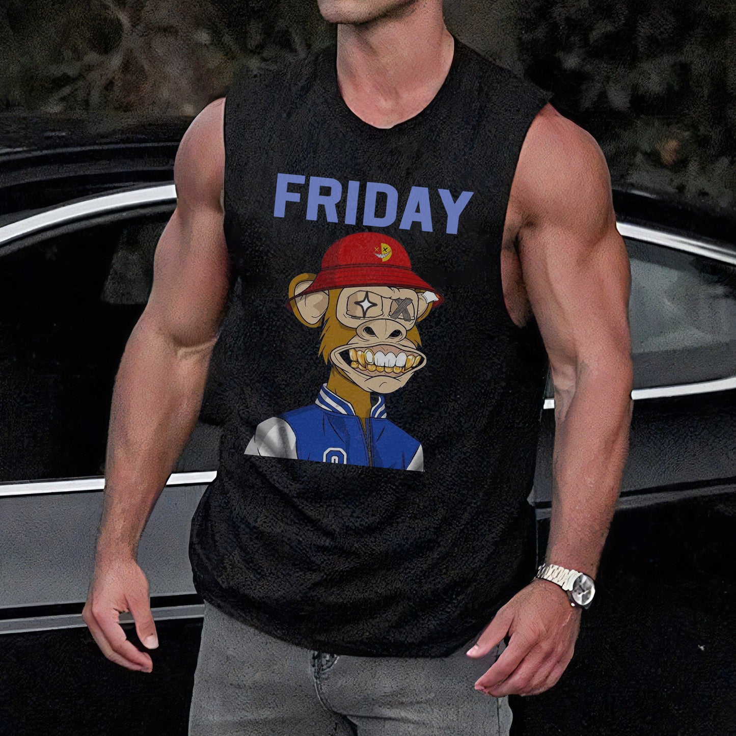 Friday NFT-Inspired Graphic Print Men's Tank Top