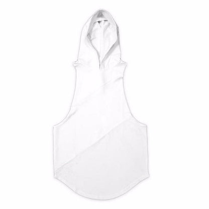 Plain Sports Knit Solid Summer Hooded T-Shirt Vest
