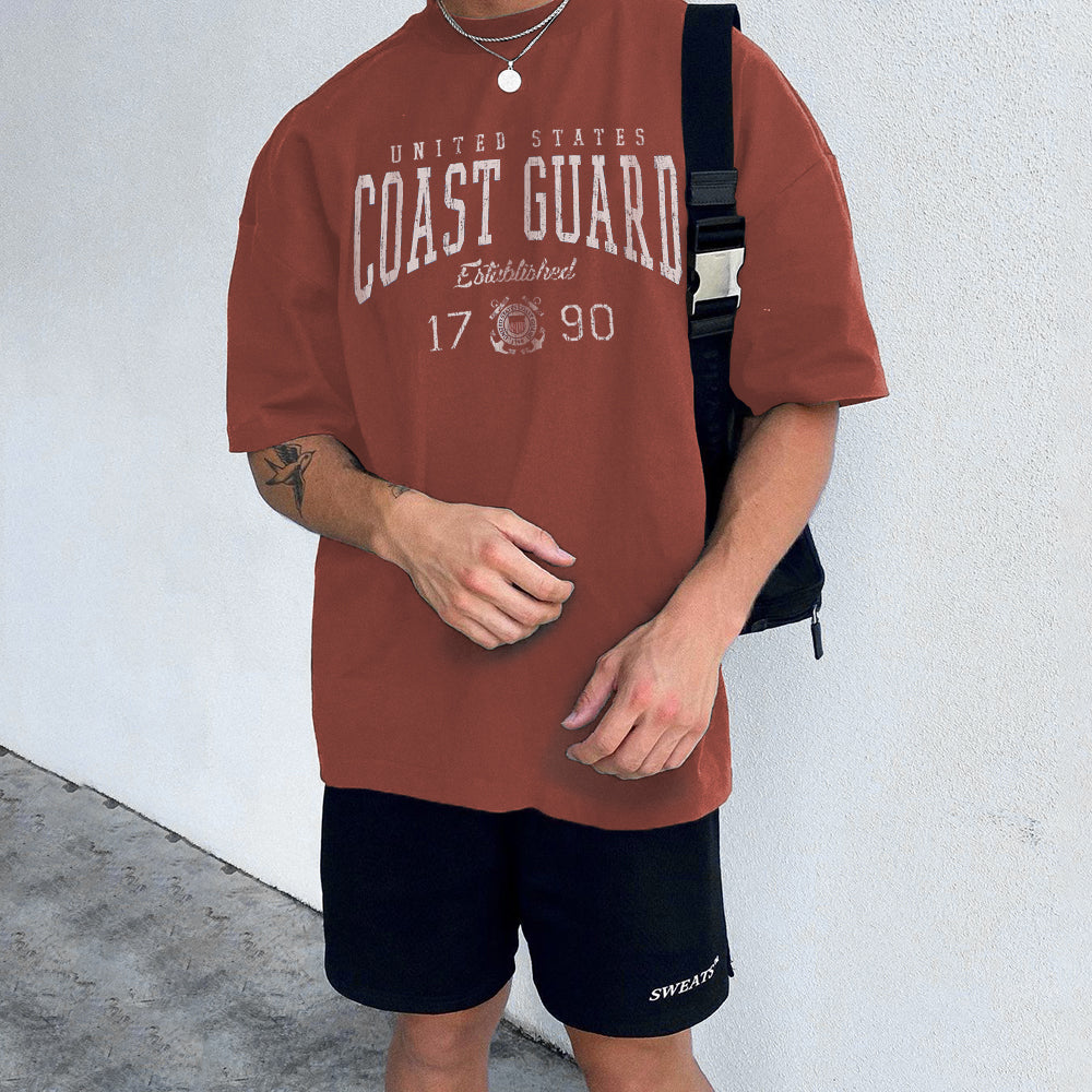 COAST GUARD Letter Graphic Print Men's T-shirt