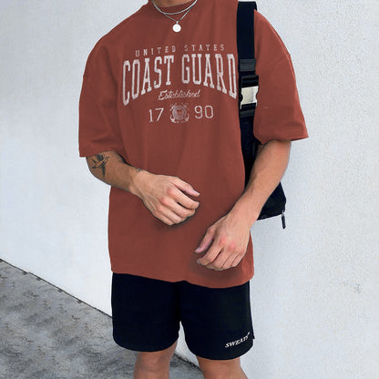 COAST GUARD Letter Graphic Print Men's T-shirt