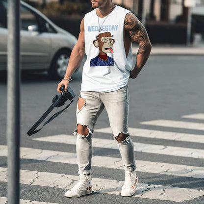 Wednesday NFT Print Men's Fashion Tank Top
