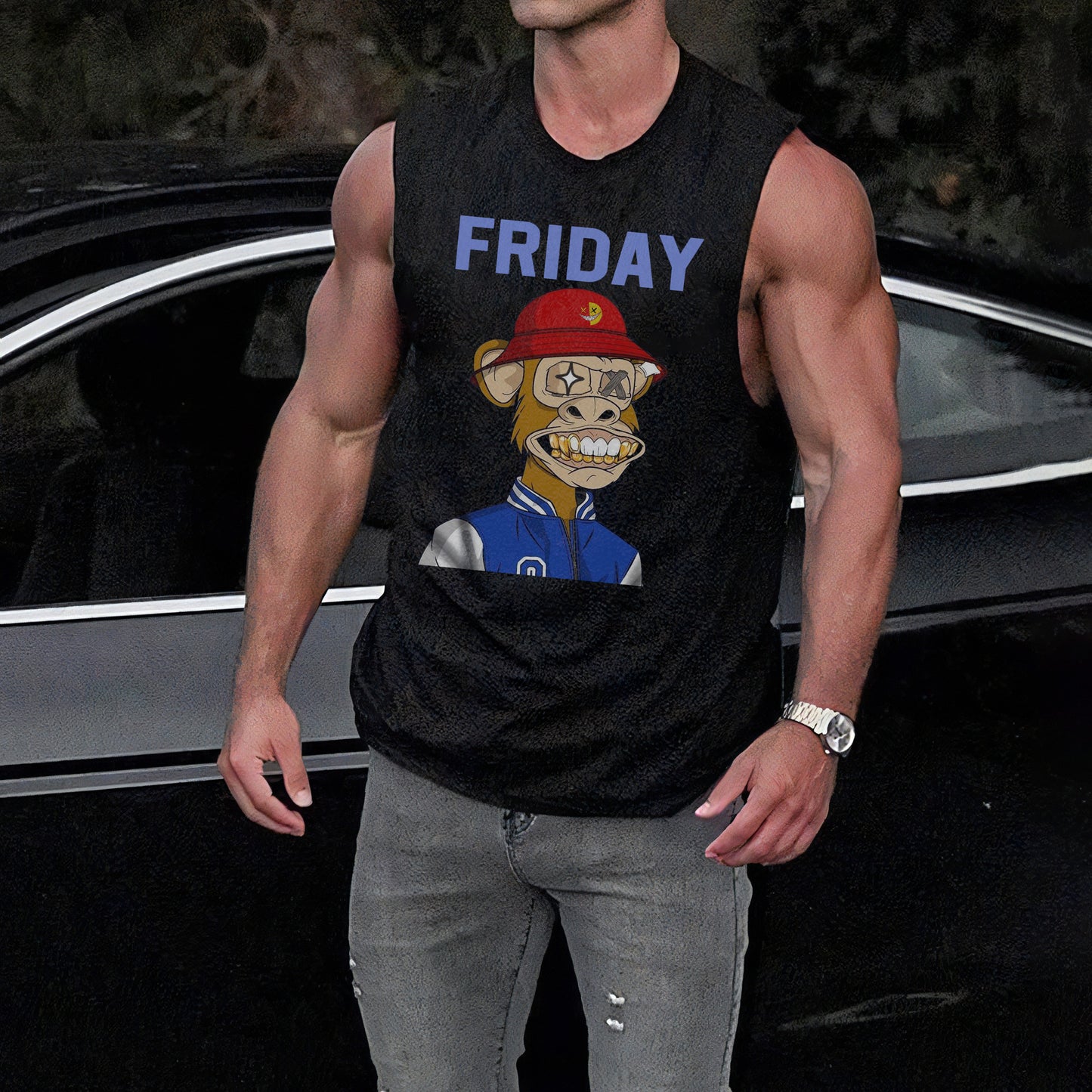 Friday NFT-Inspired Graphic Print Men's Tank Top