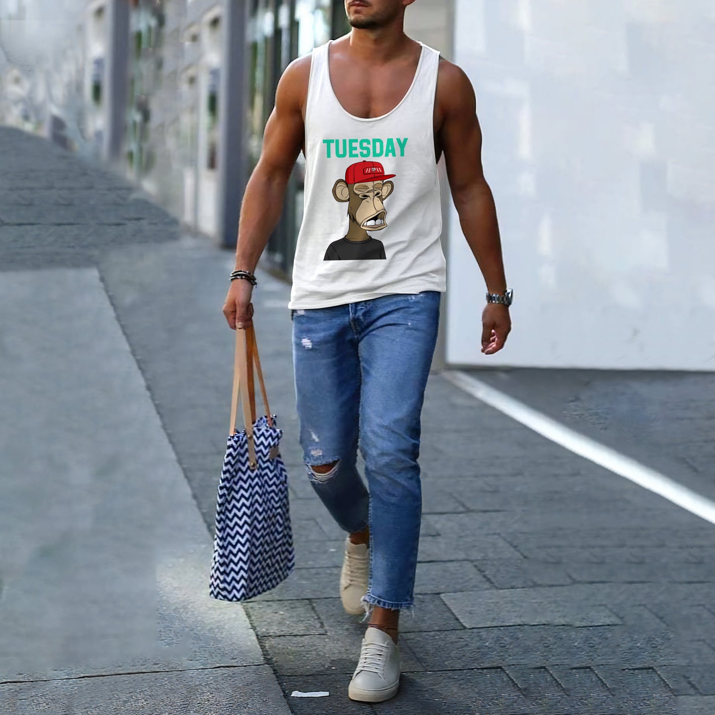 Tuesday NFT Print Men's Fashion Tank Top