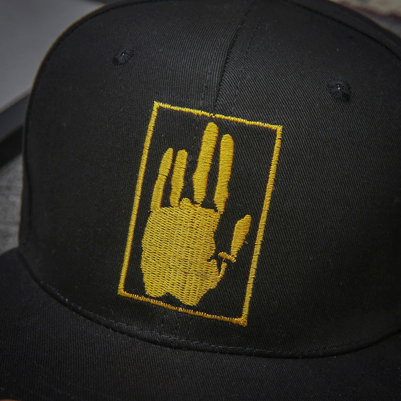 Casual Baseball Cap Embroidered Palm Flat Brim Hip Hop Hat