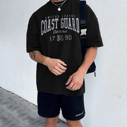 COAST GUARD Letter Graphic Print Men's T-shirt
