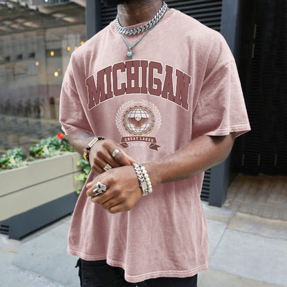 Michigan Graphic Print Men's Short Sleeve T-Shirt