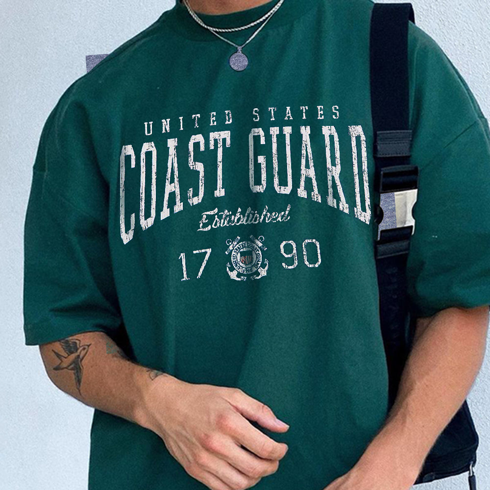 COAST GUARD Letter Graphic Print Men's T-shirt
