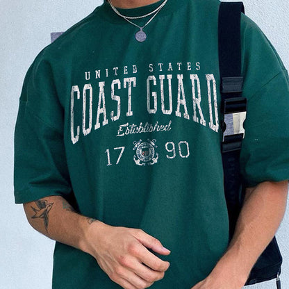 COAST GUARD Letter Graphic Print Men's T-shirt